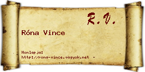 Róna Vince névjegykártya